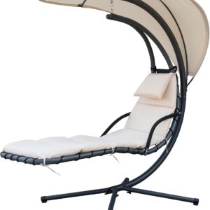 Gardenia Hamac fauteuil chaise longue suspendue à bascule avec pare soleil Kelly beige