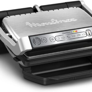 Moulinex OptiGrill+ - Grill électrique viande poisson légumes - Plaques antiadhésives indicateur de cuisson 6 programmes automatiques GI712D