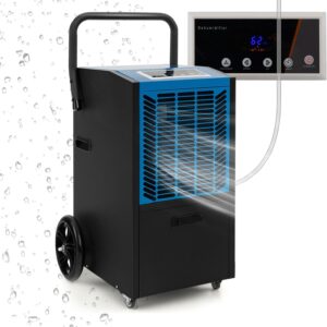 Déshumidificateur professionnel RELAX4LIFE 66 L par jour - Pompe de vidange industrielle - Pour sous-sol, entrepôt et assèchement - Modèle bleu