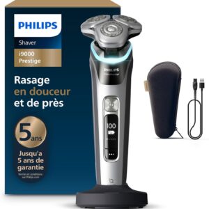 Rasoir électrique Philips i9000 Prestige XP9204-10 - Rasage sec et humide - SkinIQ et Triple Lift and Cut - Lames Dual SteelPrecision 360 Dark Slate Nova