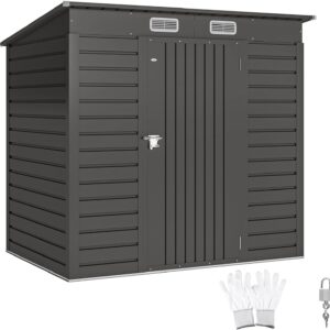 Abri de jardin Outsunny en métal gris - Surface 2,5 mètres carrés dimensions 191 x 130 x 183 cm - Acier galvanisé - Portes verrouillables et deux aérations