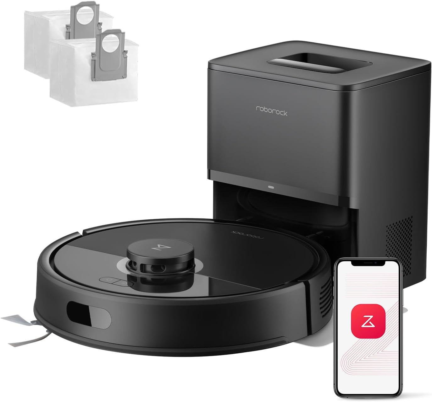 Roborock Q7 L5+ Robot Aspirateur Laveur avec Station - Aspiration 8000 Pa - Vidage Automatique - Navigation LiDAR - Application