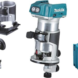 Affleureuse sans fil Makita DRT50ZJX2 - Moteur brushless 18 V lithium ion - Machine seule sans batterie - Modèle compact sans base déportée