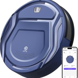 Robot aspirateur OKP K2 - Aspiration 2100 Pa pour tapis sols durs et poils animaux - Capteur anticollision 6D - WiFi application Alexa format mini