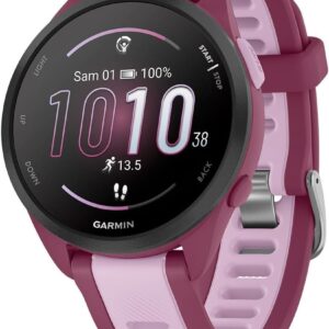 Garmin Forerunner 165 Music Montre GPS connectée running AMOLED - Fonction musique et suivi sportif - Prune et lilas - Modèle reconditionné