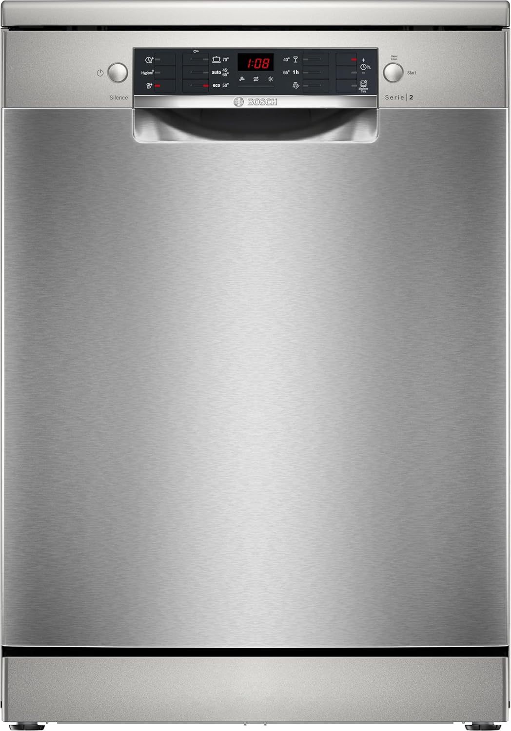 Lave-vaisselle Bosch SMS26AI01F Série 2 - Largeur 60 cm et installation pose libre - Finition inox - Appareil pour vaisselle et ustensiles