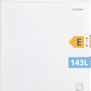Congélateur coffre COMFEE RCC146WH2EU E - Capacité 143 L convertible - Mode congélateur ou réfrigérateur avec compresseur inverter - Modèle blanc classe énergétique E