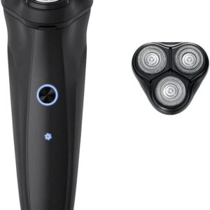Rasoir électrique homme noir - Tête flottante pour visage et barbe - Recharge USB et moteur haute puissance - Appareil sans fil rechargeable
