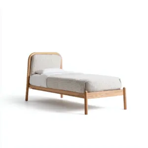 Lit simple bois 200x90x85 cm - naturel - design scandinave
