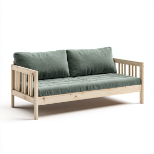 Canapé lit en bois 200x90x75 cm vert style naturel